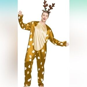 Men's Gold Deer Costume with Antlers